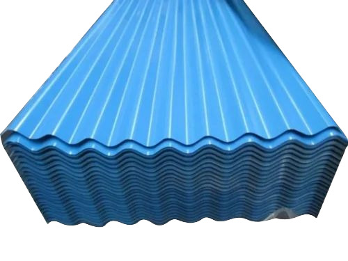Color Profile Sheet - Stainless Steel, 10ft x 2.5ft x 0.35mm | Durable, Fine Finished, Blue, Plain Rectangular Roofing Sheet