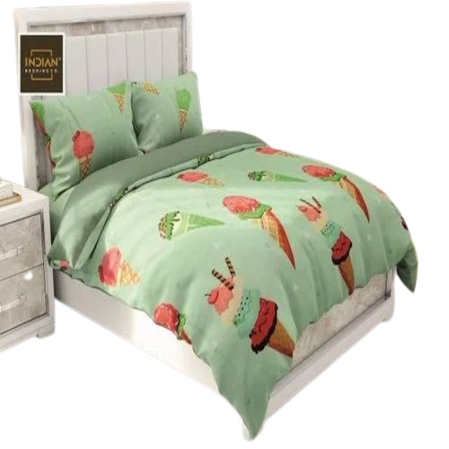 Lime Green Double Bedsheet - 100% Cotton, King Size 96x108 Inch, Multicolor Printed | Easy to Clean, Eco-Friendly Design