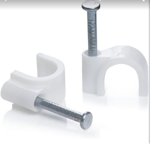 White Cable Clip - HDPE Material, 7mm Diameter, 1000 Pieces/Packet | 100% Virgin Plastic, Ideal for Cable Fitting Applications