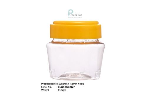 100Gram Pet Jar - Color: Transparent