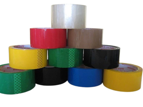 Bopp Transparent Tape - 50m Length, 3 Inch Width, Multicolor | Good Quality, Single Side Adhesive for Carton Sealing