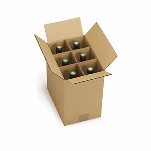 Bottle Packaging Box - Rectangular Shape, 140/150 GSM Virgin Kraft Paper, Brown Color , Moisture Proof and Biodegradable Matte Finish