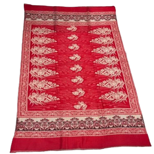 Jamawar Woolen Shawl - Embroidered Red Wool, Warm and Soft for Casual Wear | Ideal for Daily and Wedding Use, Hand and Machine Wash, Winter Essential