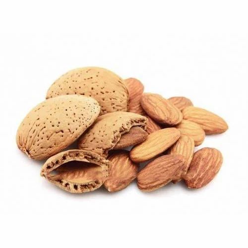 Kashmiri Shell Almonds - 1Kg Packet Organic Gluten-Free Fresh Variety with Brown Shells 12-Month Shelf Life