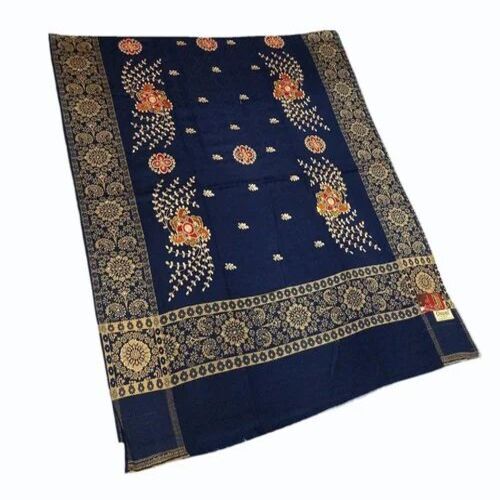 Ladies Blue Embroidered Shawl - Cashmilon, 80 x 40 Inch | Warm and Soft, Casual Wear for Women, Perfect for Winter Occasions