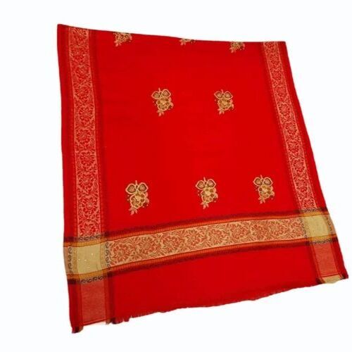 Ladies Embroidered Shawl - Cashmilon, 80 x 40 Inch, Red | Warm and Soft, Ideal for Casual Wear in Winter