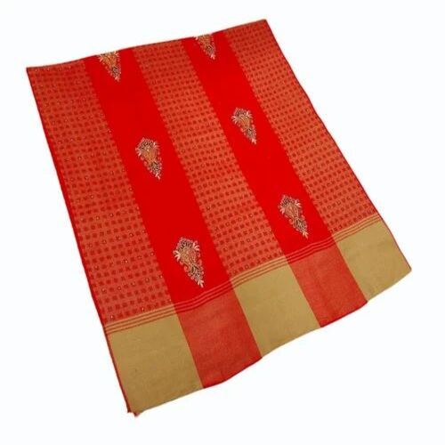 Ladies Cashmilon Embroidered Shawl - 80 x 40 Inch, Red Color | Warm & Soft Fabric for Casual Winter Wear