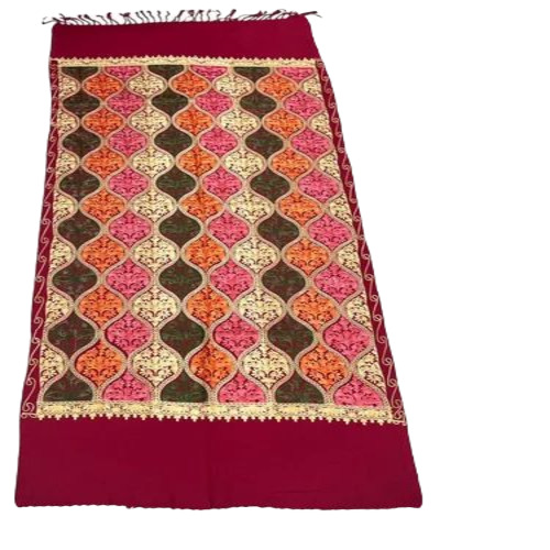 Woolen Shawl - Warm and Soft Maroon Embroidery Design | Casual Winter Wear, Hand and Machine Wash Friendly, Ideal for Daily and Wedding Use