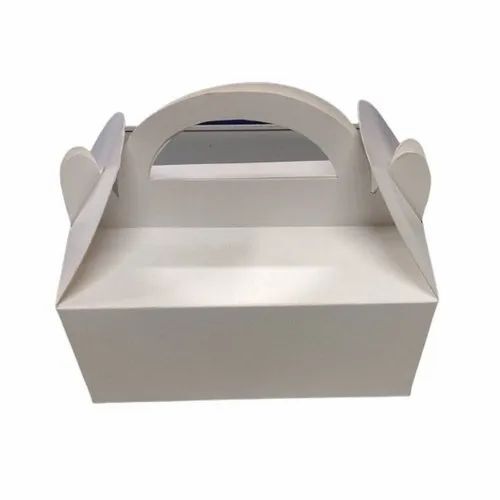 Pastry Packaging Box - Kraft Paper, 6x8 Inch Size | Rectangular Shape, White Color, Plain Design