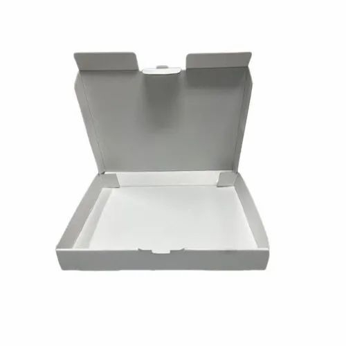 Pizza Packaging Box - Virgin Kraft Paper, 10x10x3 Inches, White Color, Rectangular Shape, Single Wall 3 Ply Design