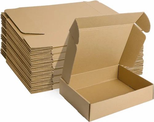 Plain Corrugated Paper Box - 3 Ply Virgin Kraft Paper, 2-3 mm Thickness, Gloss Varnish Finish | 5-10 Kg Capacity, Customized for Food Packaging & Electronics