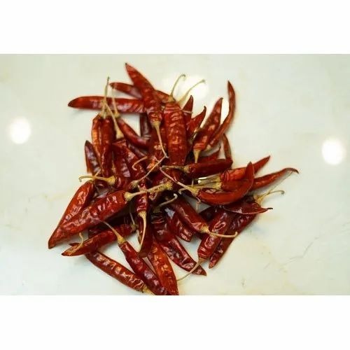 Sannam Dry Red Chilli - Organic Whole Red Chilli with Stem, 40 Kg Gunny Bag | A Grade, Spicy Flavor, 6 Months Shelf Life, Max Moisture 14%