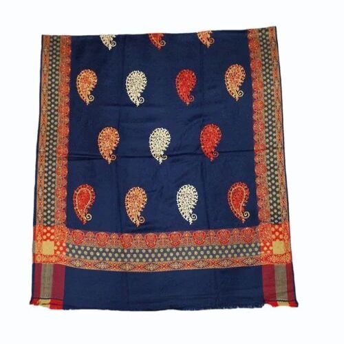 Women Cashmilon Shawl - 80 x 40 Inch, Blue Color | Warm & Soft Embroidered Cashmere Shawl for Casual Winter Wear