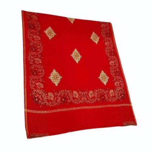 Women Maroon Cashmilon Shawl - 80 x 40 Inch, Embroidered Design | Soft, Warm Material for Casual Winter Wear
