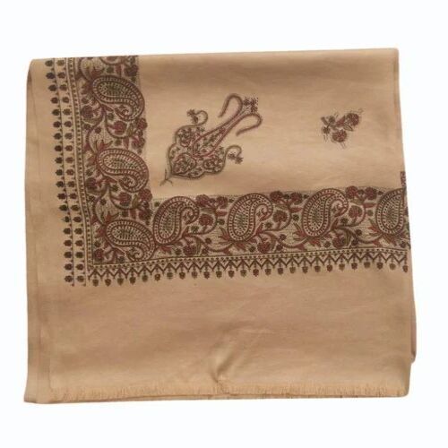 Women's Light Brown Printed Polyester Shawl - 80 x 40 Inch | Soft, Comfortable, Casual Wear, Suitable for Daily and Wedding Use