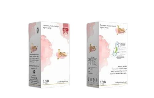 Sanitary Pad Packaging Box - Duplex Paper, Rectangular Shape, Multi Color Design | Custom Printed, 400g Weight Holding Capacity