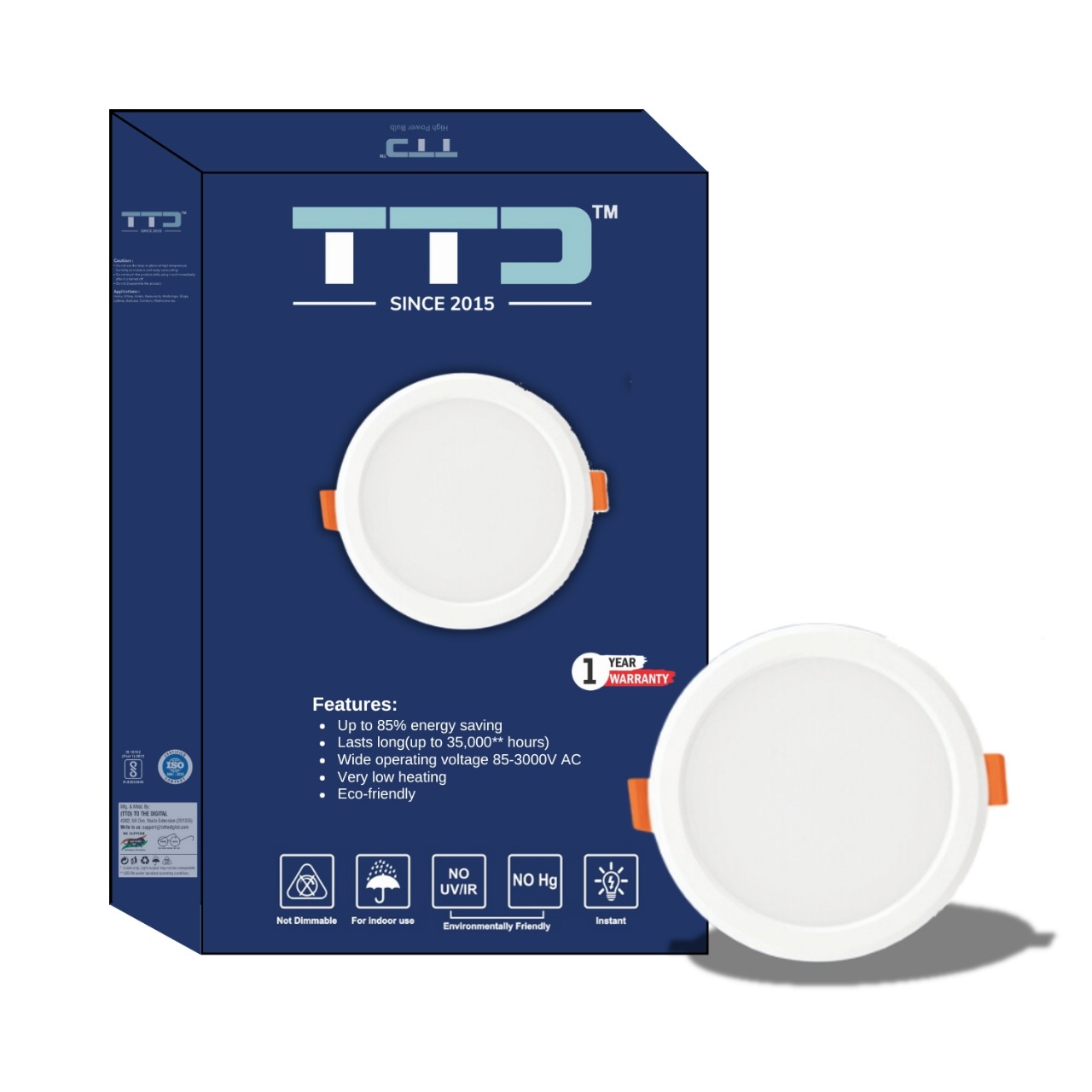 TTD LED Round Panel Light 12W 5inch(OEM Manufacturer)