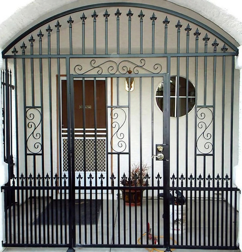 Wrought Iron Door - Standard Size, Matte Black Finish | Easy to Install, Heavy-Duty, Water and Rust Resistant