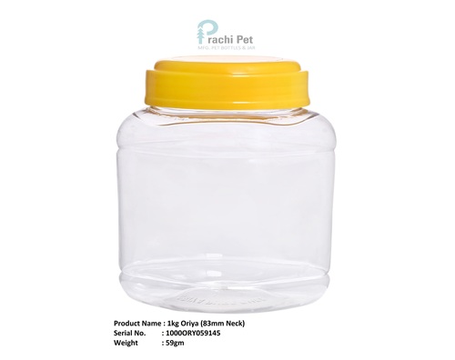 1Kg Oriya Plastic Pet Container - Color: Transparent