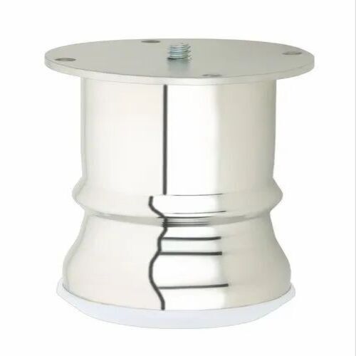 Stainless Steel Sofa Leg - 2 Inch Round, Polished Silver Finish, Customizable Size