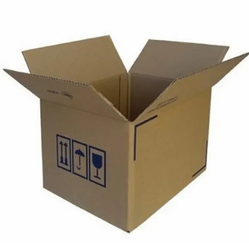 Custom Printed Corrugated Paper Packaging Box - Single Wall 3 Ply, Brown Color with 12 Kg Capacity for Apparel, Electronics, Food, Gifts & Crafts