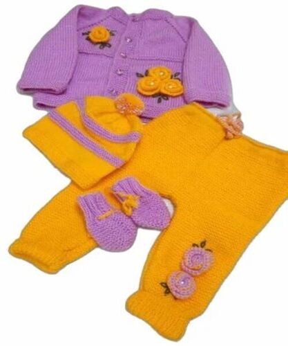 Baby Woolen Sweater - Woolen Material, Long Sleeves, Blue Color | Soft and Warm, Attractive Knitted Pattern, Ideal for Girls' Casual Wear