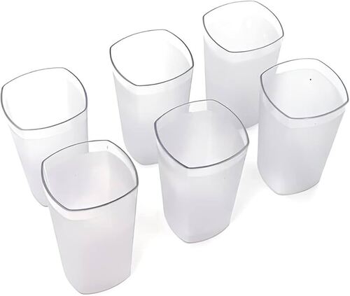 Fiber Cup Glasses - Fiber Material Customized Size White Color | Fine Finished Durable Quality Square Shape Very Good Condition