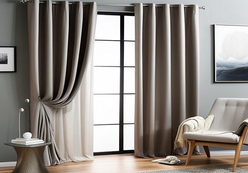 Grey Designer Curtain - Cotton, All Sizes | Customised for Long Door, Machine Washable, Handmade European Style, Ideal for Bedroom