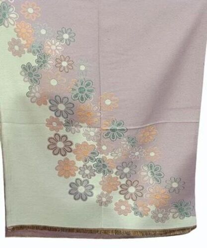 Ladies Wool Embroidered Shawl - Warm & Soft Pink White | Casual Wear for Women, Daily & Wedding Use, Hand/Machine Washable