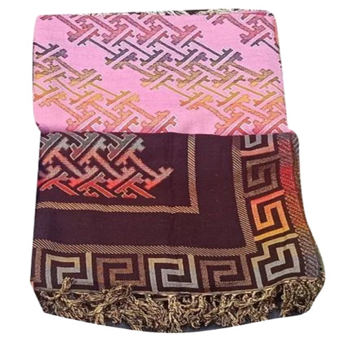 Pink Wool Embroidered Shawl - Warm and Soft, Casual Wear for Women, Hand Wash and Machine Wash Safe