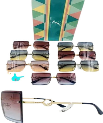 Ladies Sunglasses - Plastic Frame, Multicolor Lenses, Black Metal Accents | Fashion Sunglasses for Women with a Modern Look