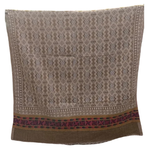 Printed Woolen Shawl - Wool Material, Brown Color, Machine Made | Warm and Soft, Casual Wear for Women, Ideal for Winter Weddings and Daily Use