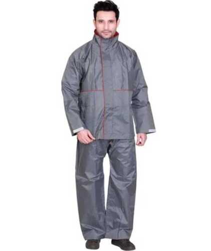 Rain Suit - Plastic Material, Long Hooded Sleeve, Gray Color, Regular Fit, Water and Wind Resistant | Foldable for Easy Storage, Suitable for Rainy Season