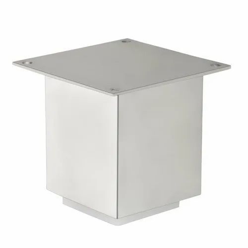 Stainless Steel Square Sofa Leg - 3 Inch Height, Polished Silver Finish | Durable Steel Material, Ideal for Modern Furniture Designs