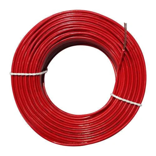 Stranded Contently Wires - Durable Red PVC Stranded Electric Conductor 90 Meter Length with Copper Shield Single Core FEP Insulation | 5 Year Warranty Industrial Application