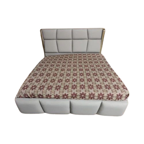 White Engineered Wood Double Bed - Rectangular Design Queen Size | Durable Easy to Clean Fancy Indoor Furniture