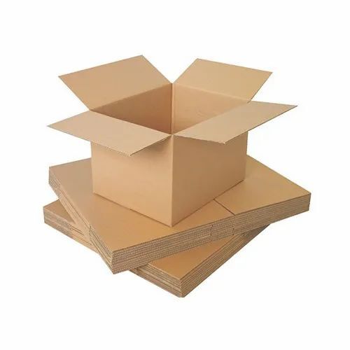 3 Ply Corrugated Packaging Box - Paper Material, 10x10x10 Inches, Brown Color | Ideal for Electronic, Food, Gift & Crafts, Apparel Use