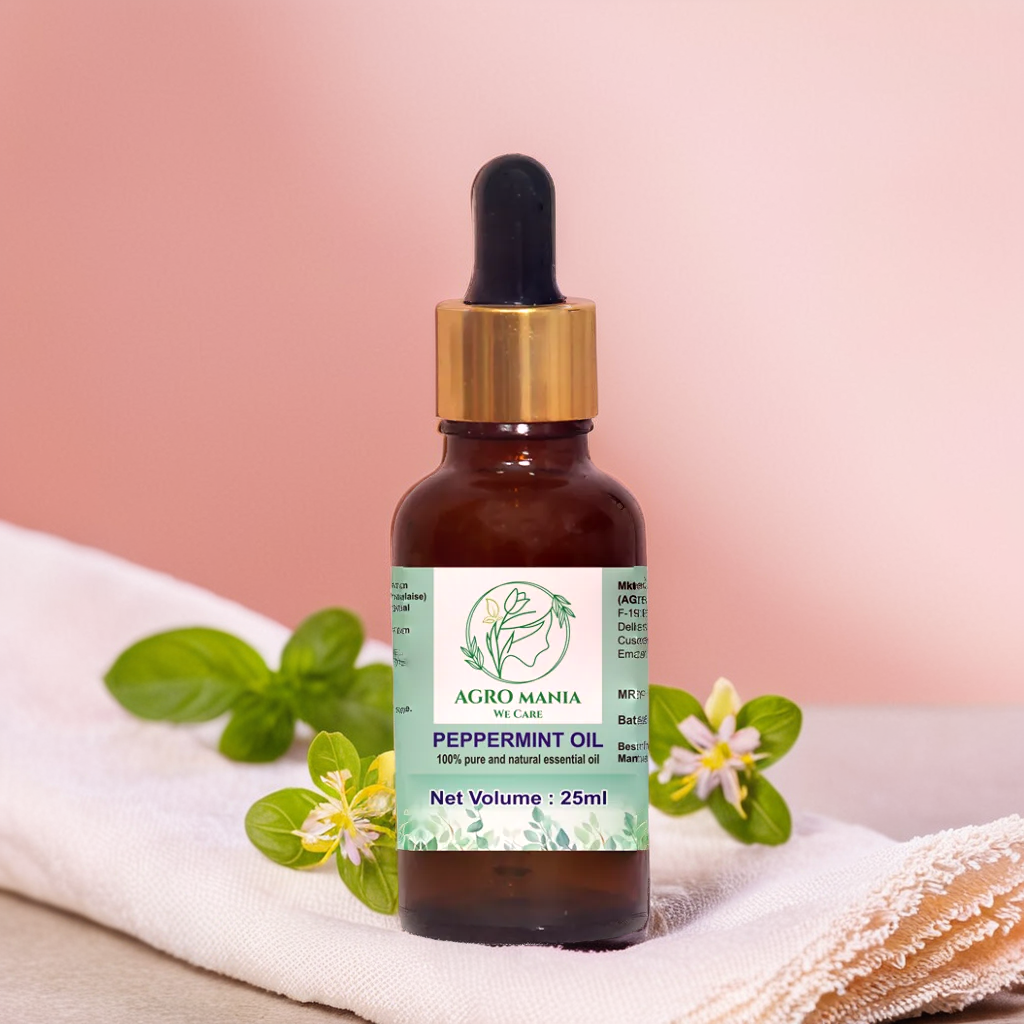 AGRO MANIA Peppermint Essential Oil for Hair, Skin Care, Diffuser & Aromatherapy 100% Pure