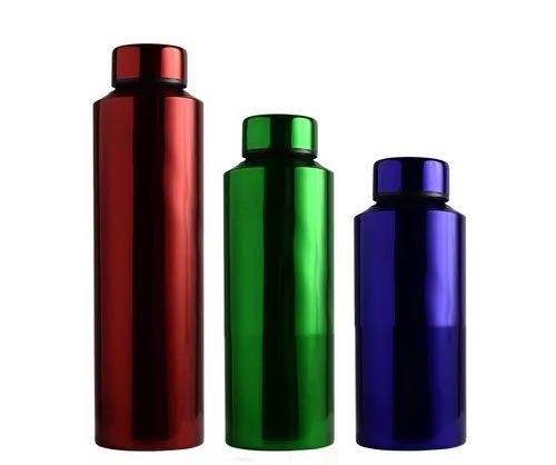 Copper Water Bottle - 10 Inch Height, 50 ML Capacity | Leak Proof, Polished Finish, Round Shape, Multiple Color Options