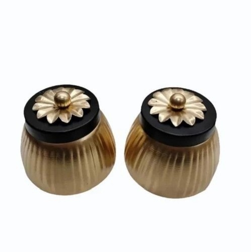 Dry Fruit Gift Box - Iron, 250 gms , Gold and Black Round Design with Matte Lamination Finishing