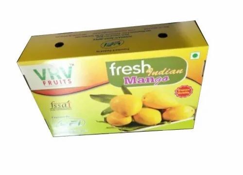Mango Packaging Box - Corrugated Paper, Double Wall 5 Ply, Capacity 6-10 Kg , Printed Multi-Color Design for Optimal Fruit Protection