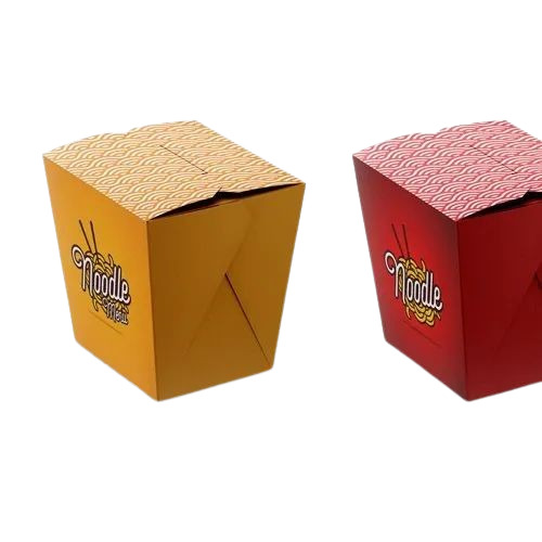Noodles Packaging Box - Paper 76x76x120 mm Multi Color | Ideal for Attractive Noodle Presentation and Storage