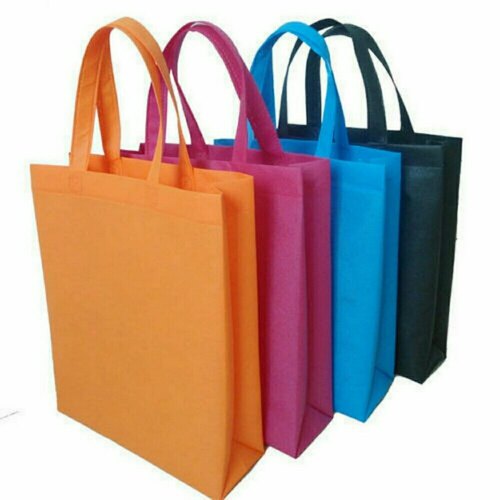 Non Woven Bag - Standard Size, Multi Color | Loop Handle, Embossed Design, Up To 10 kg Capacity