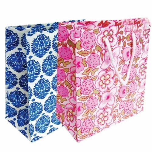 Printed Paper Bag - 5 Kg Capacity, 8x10 Inches | Multicolor, Biodegradable, Moisture Proof, Recyclable, Rope Handle