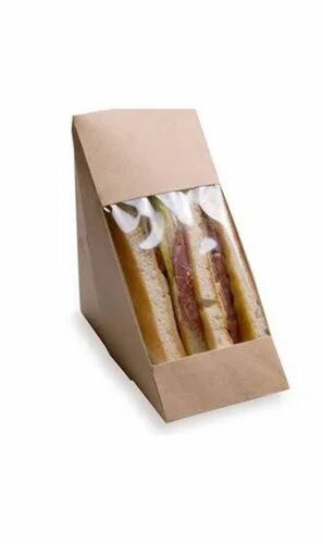 Sandwich Packaging Boxes - Kraft Paper, Triangle Shape, Brown Color | Capacity: 300 gm, Durable and Eco-Friendly Packaging Solution