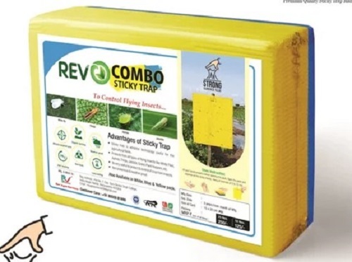 A5 Combo Sticky Trap - Plastic, Square Shape, Yellow Color | New, Smooth Functioning Agricultural Insecticide Trap