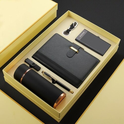 Corporate Gifts - Leather, Standard Size, Black | Moisture Resistant, Easy to Use, For Gifting Purpose, Solid Surface
