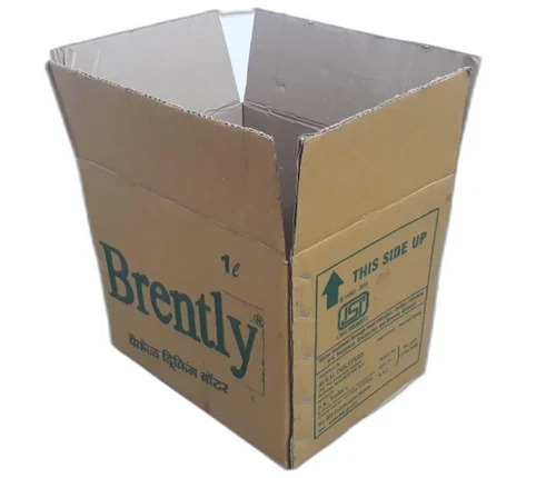 Brown Corrugated Packaging Box - Single Phase 2 Ply 12x8x6 Inches | Customizable Size Color Logo and Style for Apparel and Chemical Use