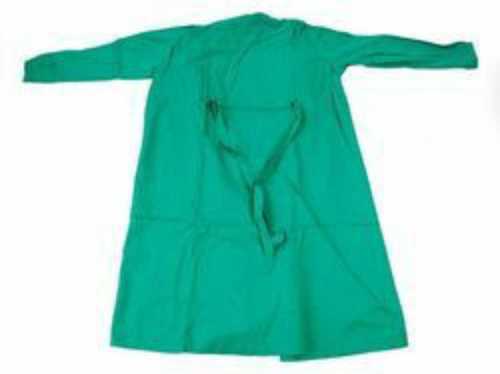 Green Surgical Gown - Cotton Fabric, Long Sleeve, Size: XS-XXXL | Green Color, 1 Chest Pocket, Customized Closure, Unisex Design