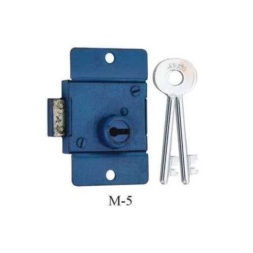 Metal Lock For Furniture - Steel, Rectangular Shape, Blue Color | 2 Keys, Anti-Rust Properties, Quality Tested